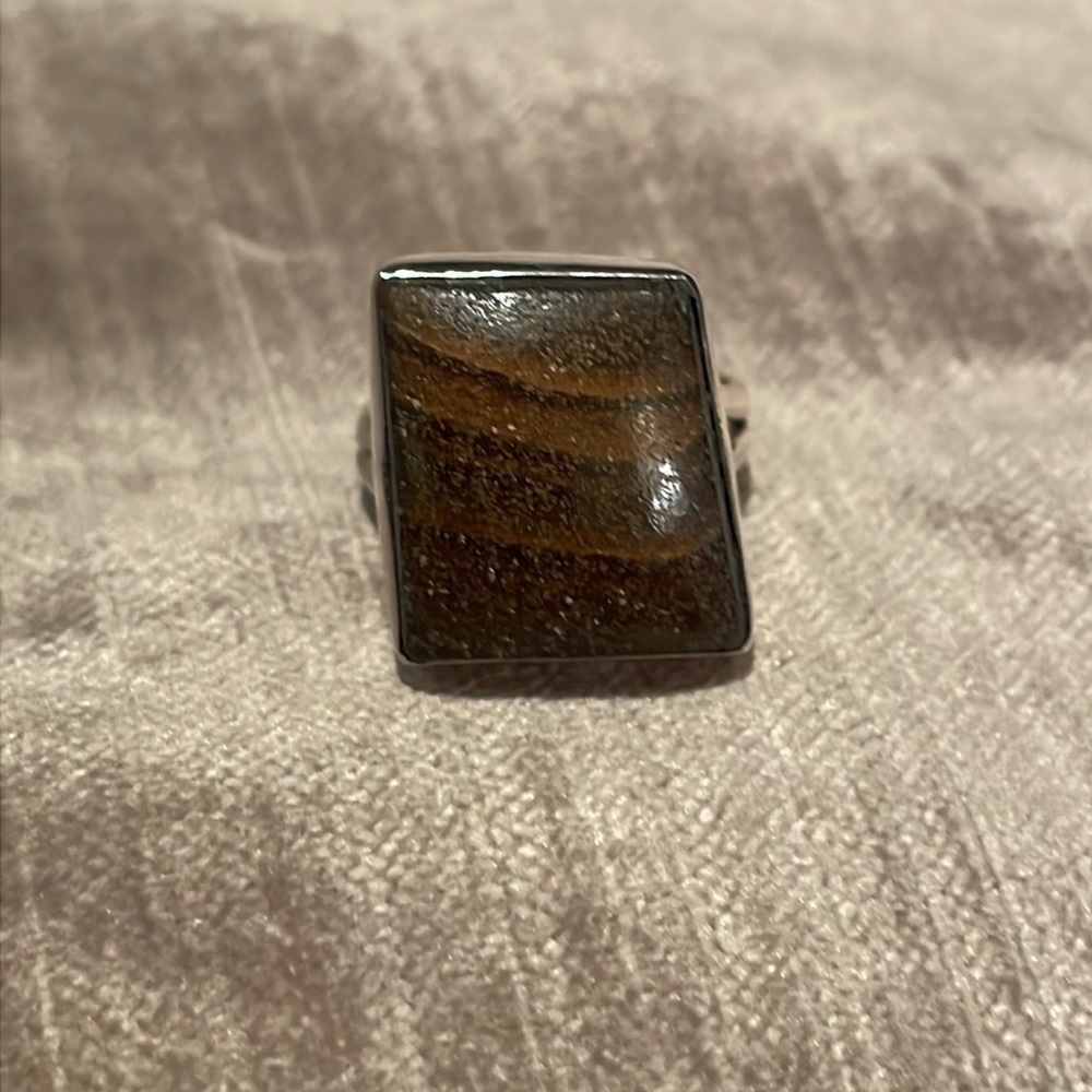 Genuine Bolder Opal Sterling Silver 925 Ring 16 karats new